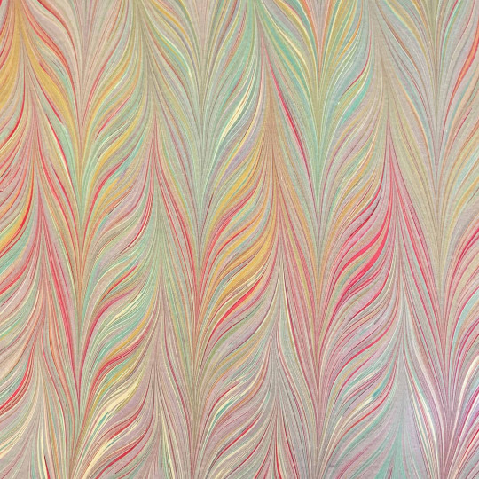 Hand Marbled Paper Combed Gelgit Pattern in Multi ~ Berretti Marbled Arts